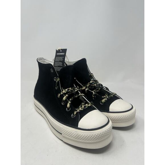 Converse Chuck 70 Suede Black With Camo Laces Size 7.5 M 9.5 W‎ А02053C main image 5